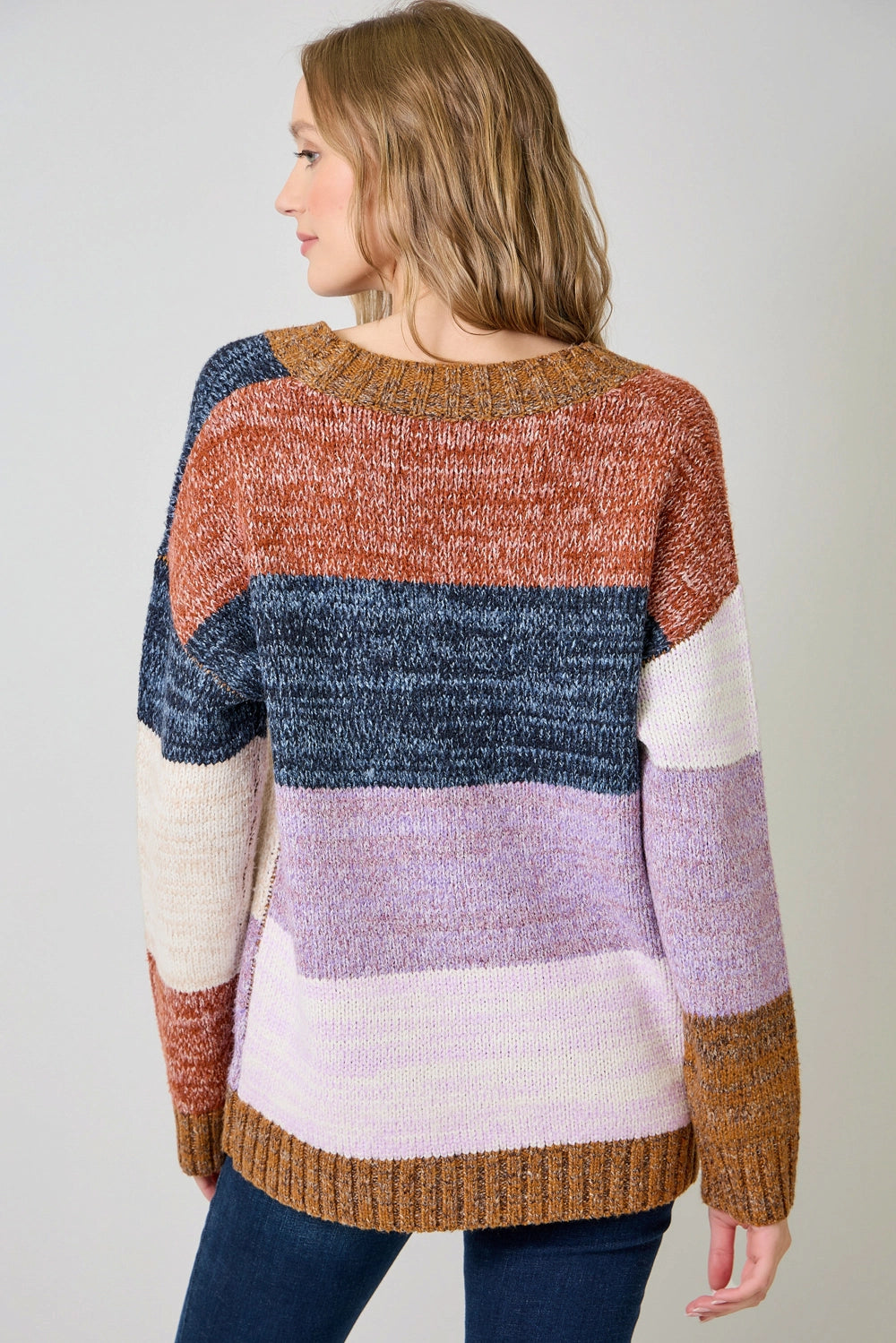 Mystree Color Blocked Cardigan