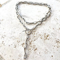 Paperclip Wrap Necklace Burnished Silver