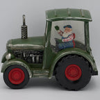 9"W Lighted Swirl Tractor w/ Farmer Santa