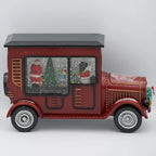 6"H Lighted Swirl Truck with Santa & Tree; Snowman Driver