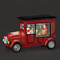 6"H Lighted Swirl Truck with Santa & Tree; Snowman Driver