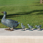 4 Piece Duck with Ducklings Statue Set