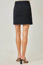 Mystree Black Quilted Mini Skirt