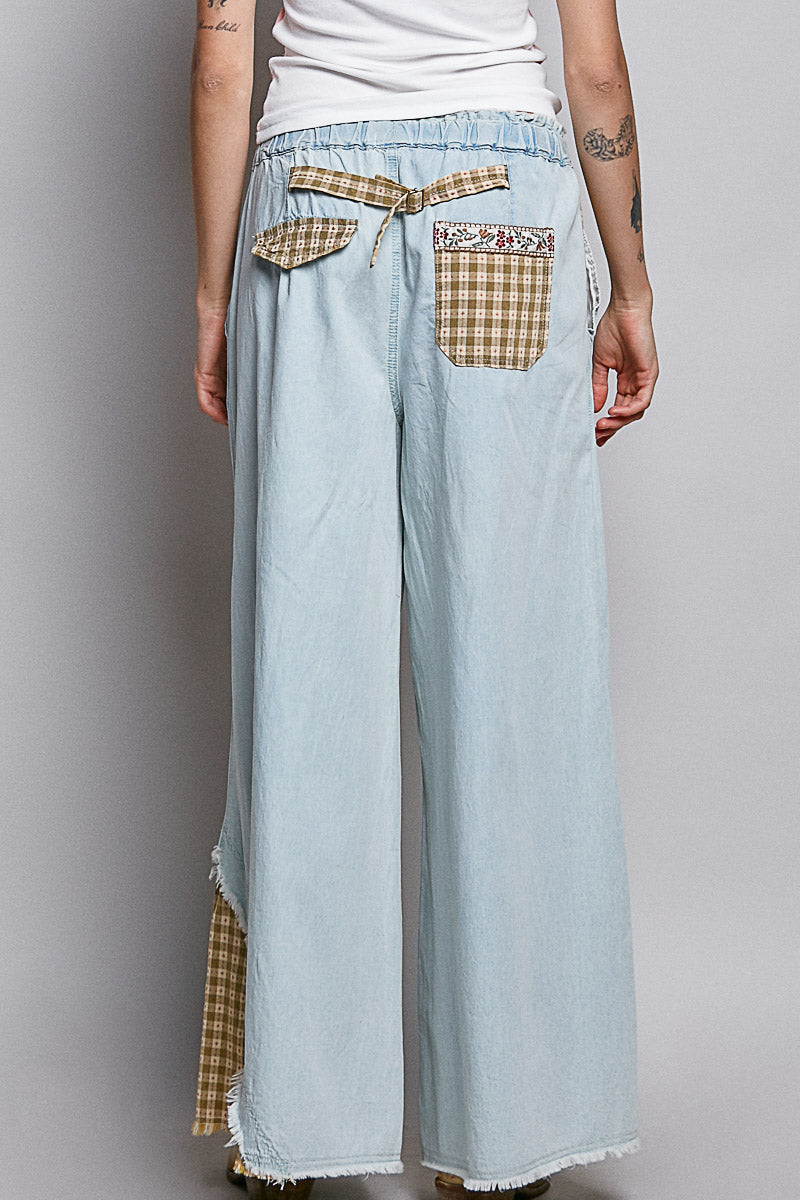 Patched Floral Garden Pants