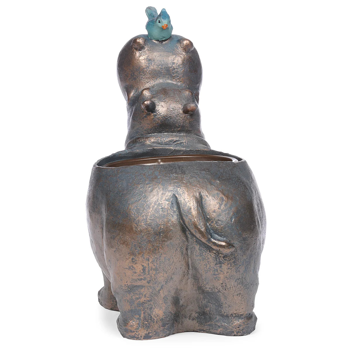 Hippo with Blue Bird Planter