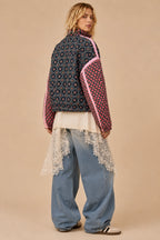 Patchwork Quilted Bomber Jacket