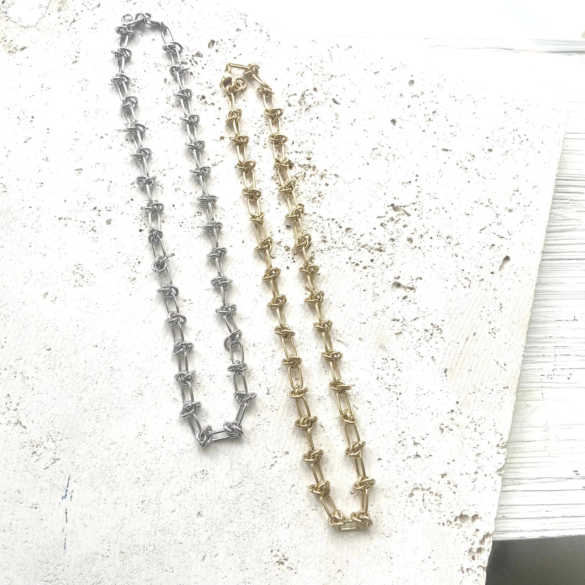 Silver Stainless Steel Barbed Wire Necklace