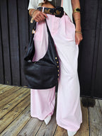 Hammitt Tom Zip LRG Black Brushed Gold Red Zip