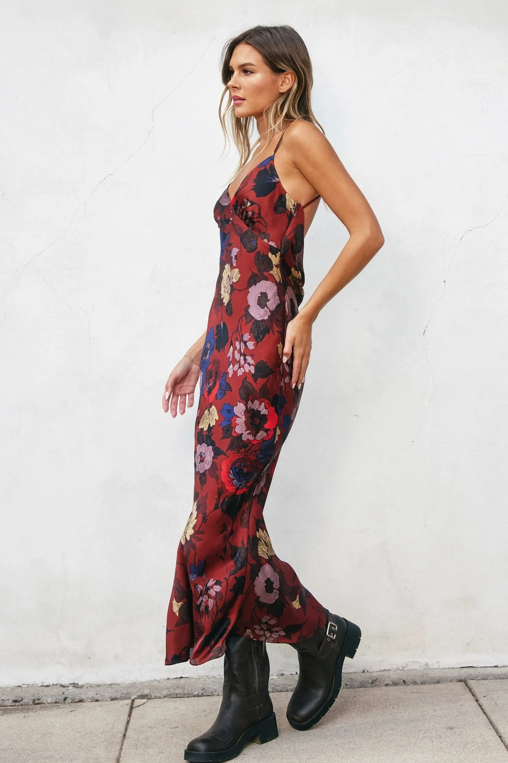 Fireplace Chevron Seam Open Back Dress
