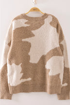 Western Cow Print Sweater