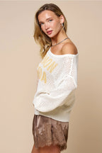 Lemon Soda Open Stitch Sweater