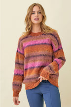 Mystree Multicolor Striped Sweater