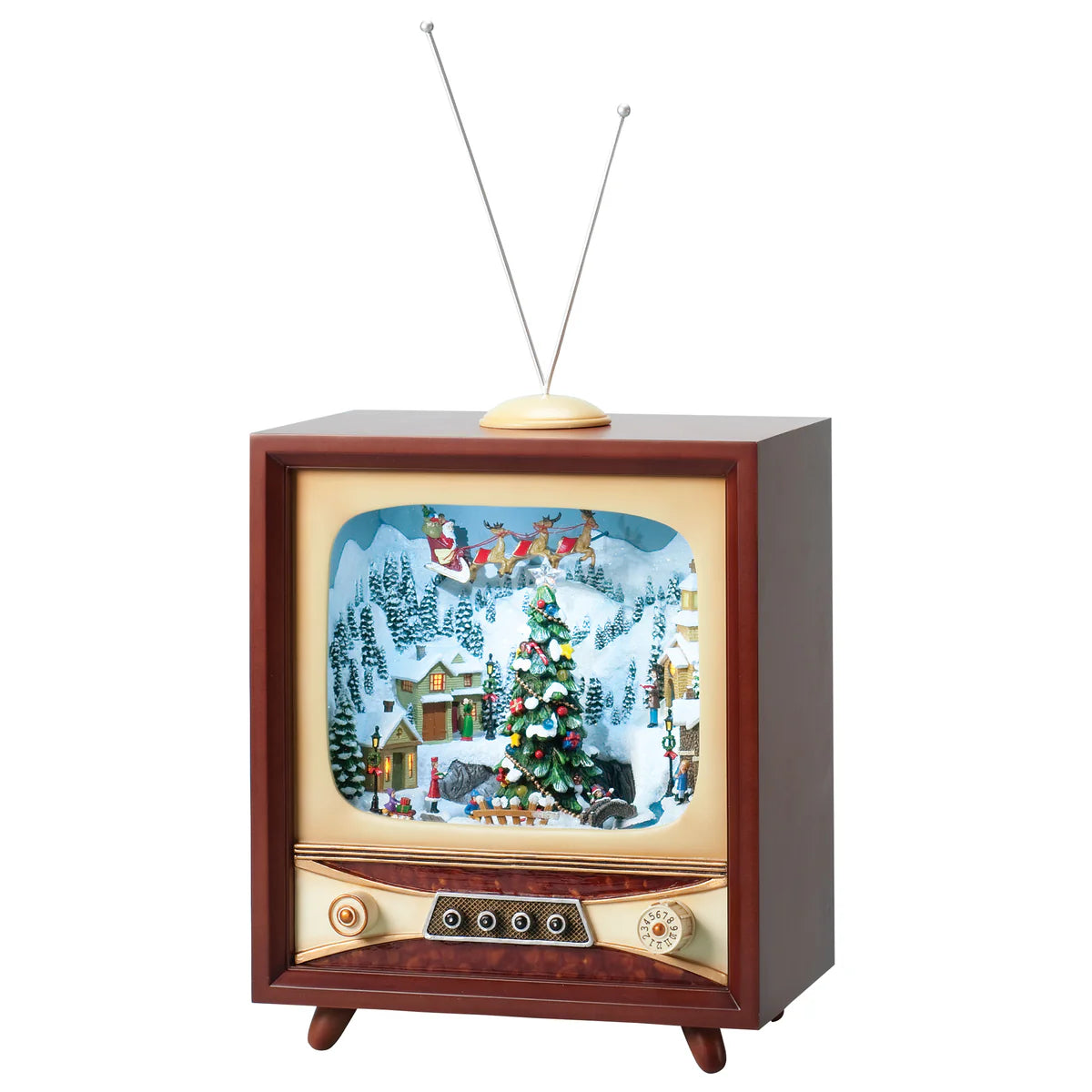 13"H Lighted Musical TV with Rotating Skaters