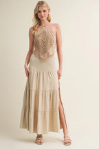 Mustard Seed Smocked Tiered Maxi Skirt