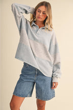 Denim Contrast Rugby Top