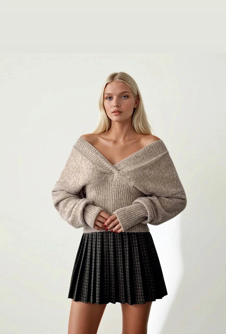 Anaz Crossover V-Neck Sweater