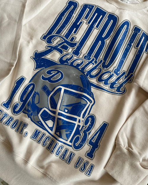 90's Vintage Detroit Football Oversized Crewneck