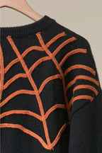 Halloween Spider Web Sweater