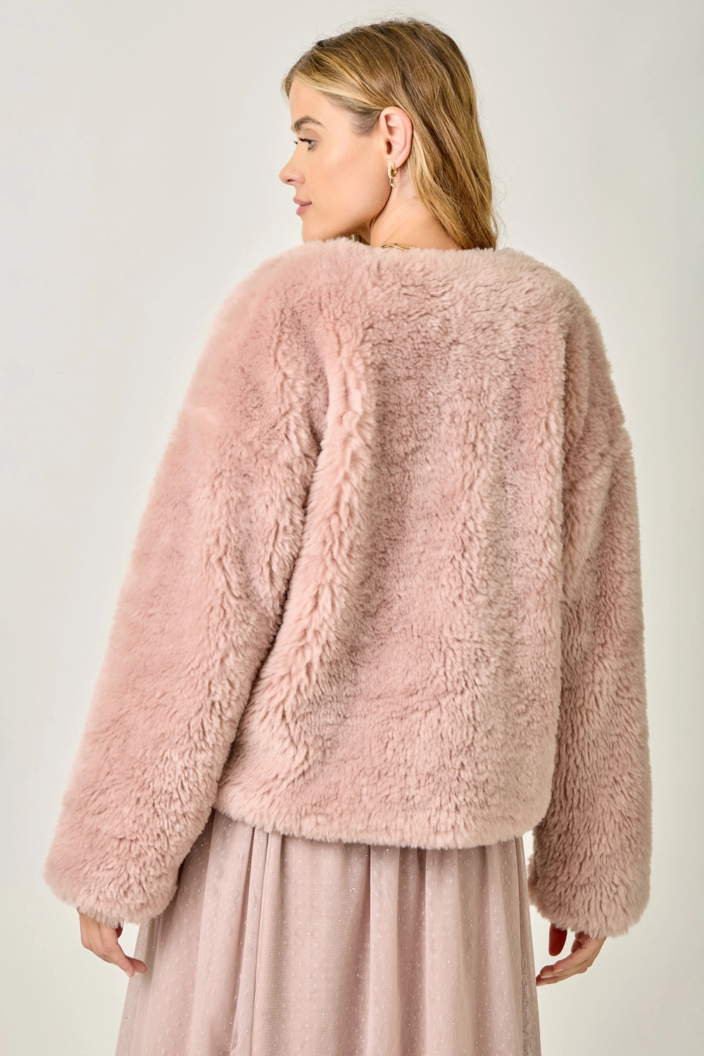 Mystree Winter Rose Bow Tie Fur Jacket