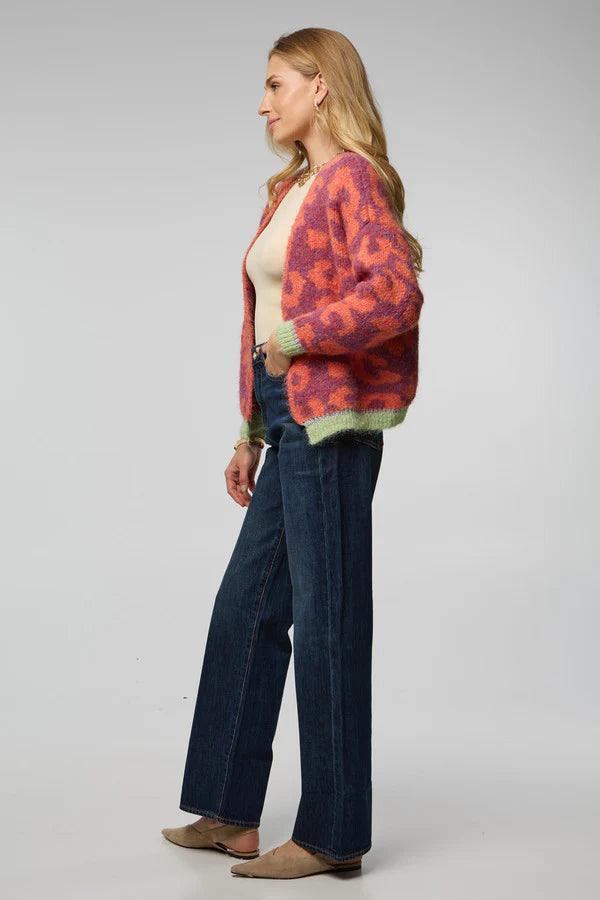 Animal Print Mohair Cardigan