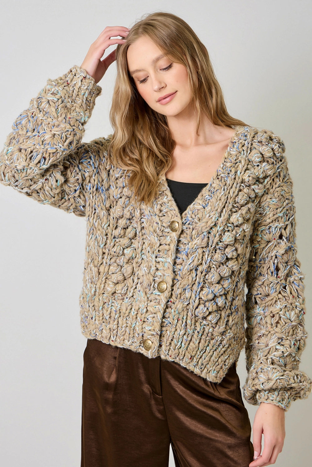 Mystree Flecked Chunky Cardigan