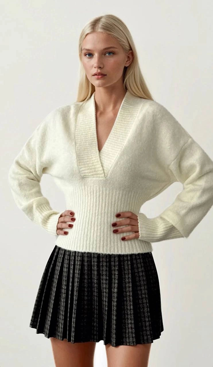 Anaz Crossover V-Neck Sweater
