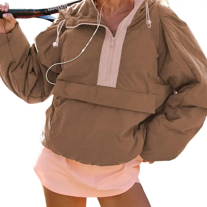Athleisure Half Zip Oversize Puffer Jacket