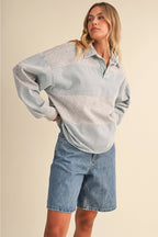 Denim Contrast Rugby Top