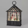 9.75"H Lighted Swirl Gazebo Cardinals and Snowman