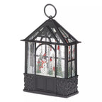 9.75"H Lighted Swirl Gazebo Cardinals and Snowman