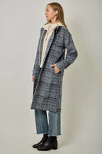Mystree Layered Hoodie Plaid Jacket