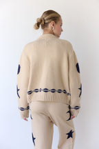 Cozy Pattern Zip Sweater Jacket