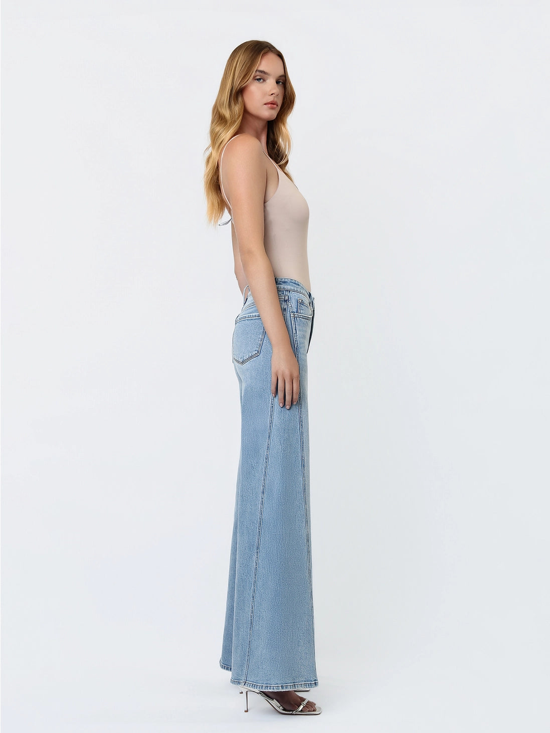 Flying Monkey Mid Rise Palazzo Twisted Seam Jeans