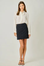 Mystree Black Quilted Mini Skirt