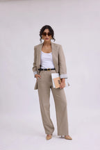 Leather Belt with Asymmetrical Buckle