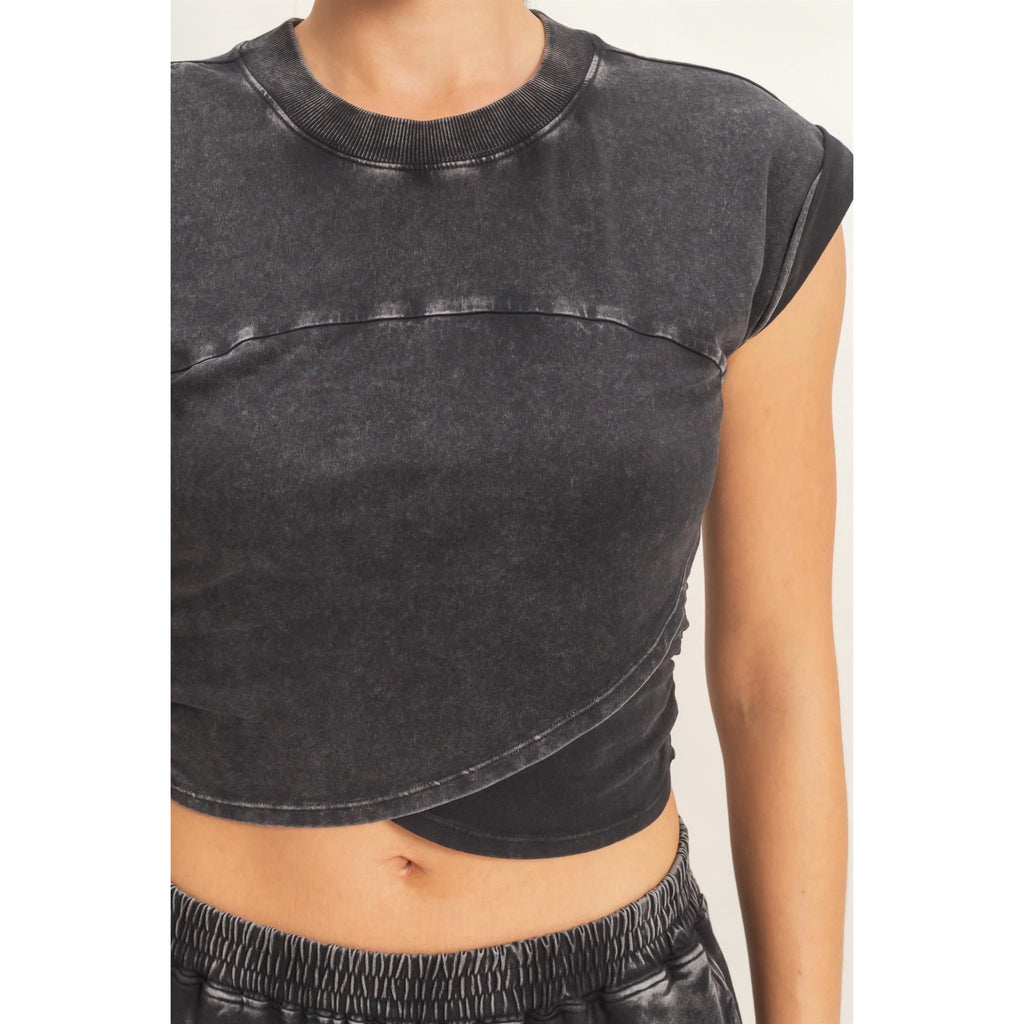 Rolled Sleeve Wrap Front Set