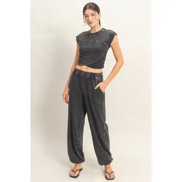 Rolled Sleeve Wrap Front Set