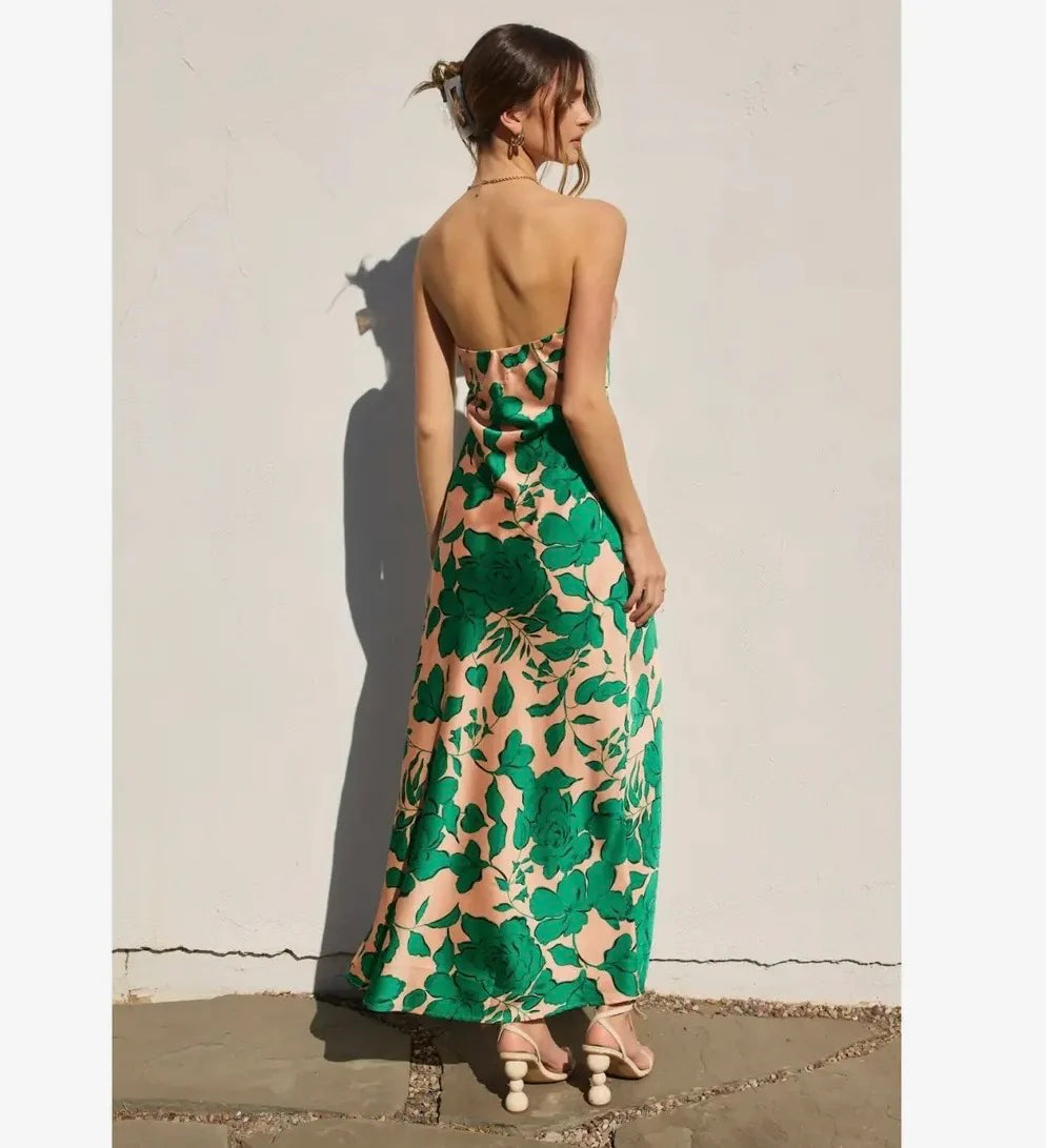 bias cut maxi dress Heavy Hearted Strapless Bias Cut Maxi Dress