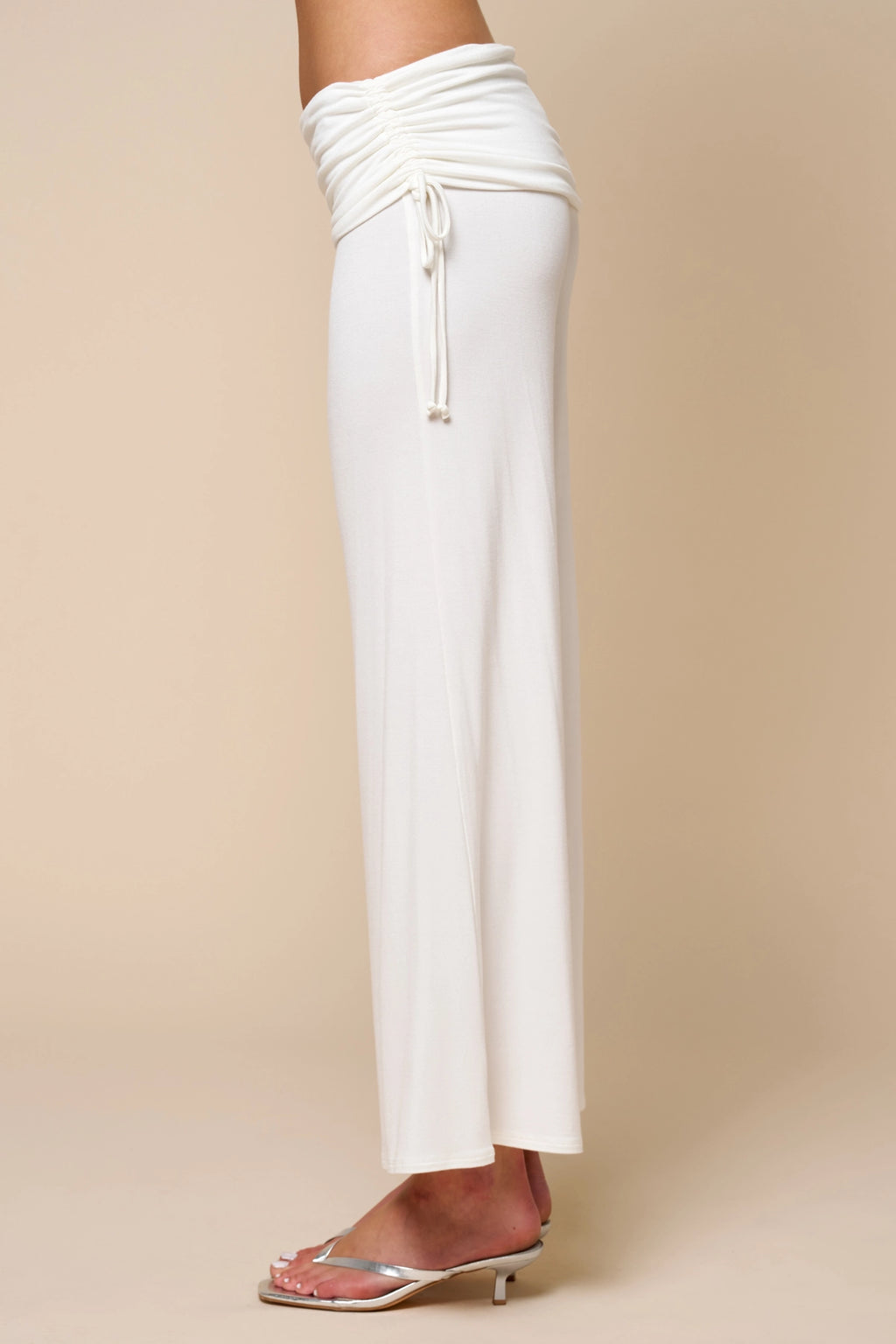 Cinched Waist Flare Pants