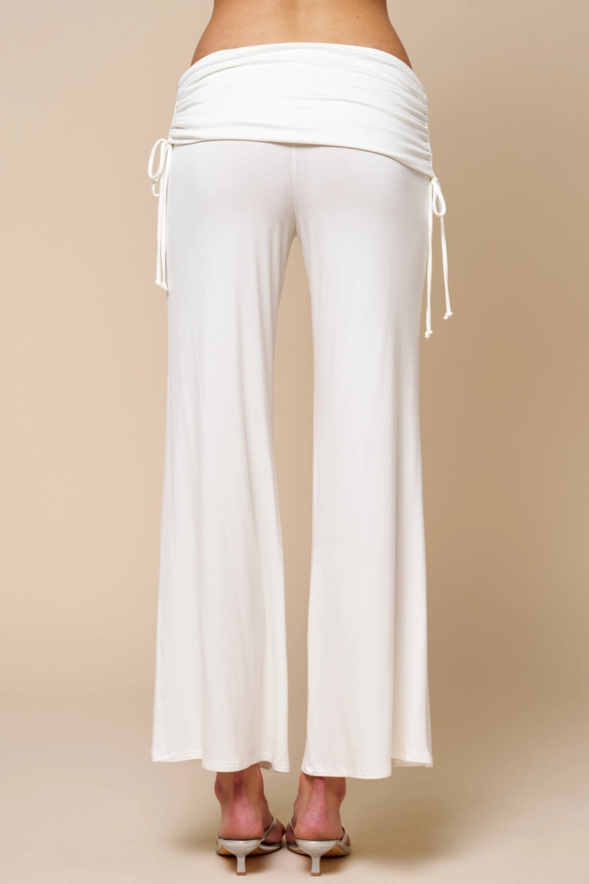 Cinched Waist Flare Pants