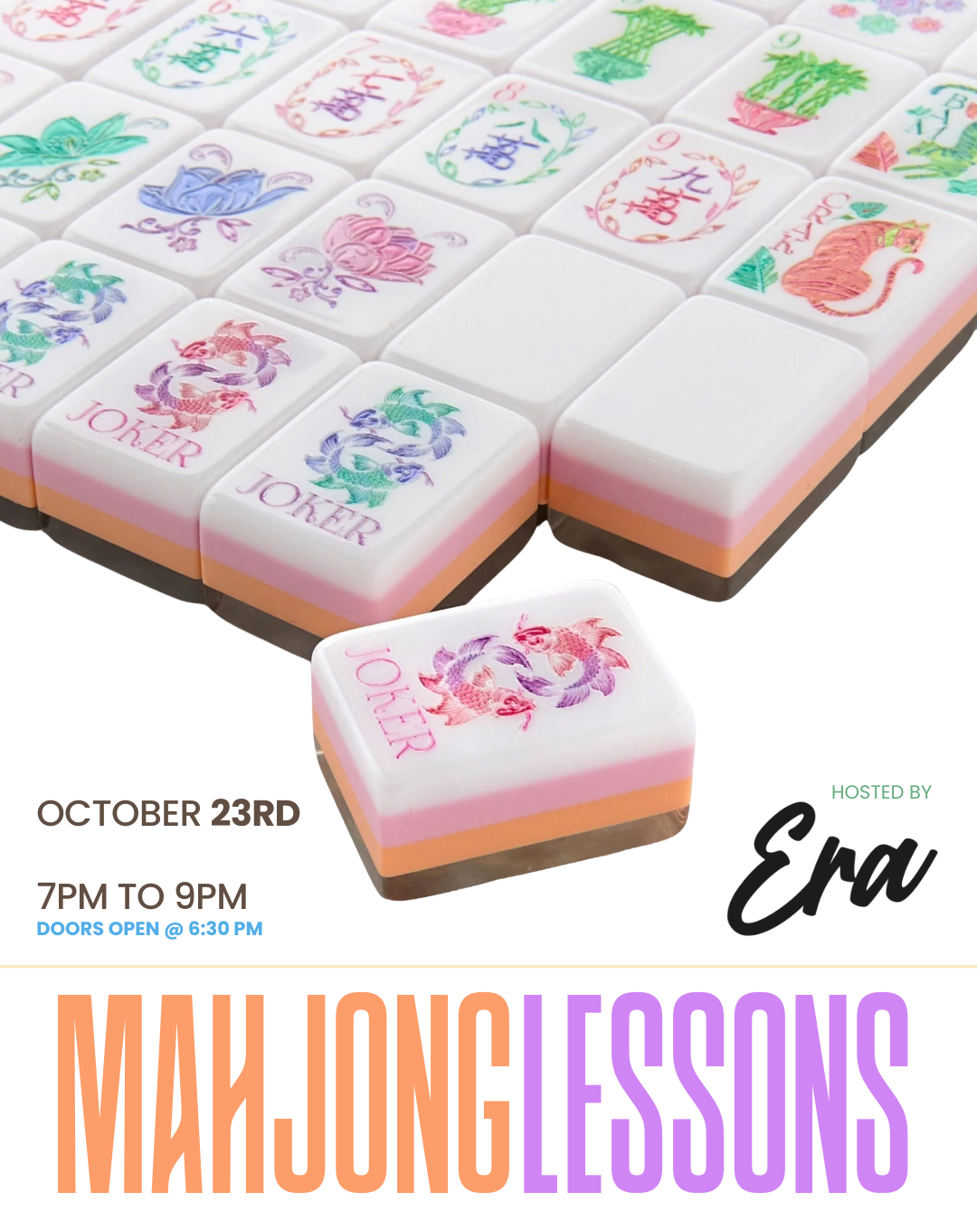 Mahjong Class Oct 23rd