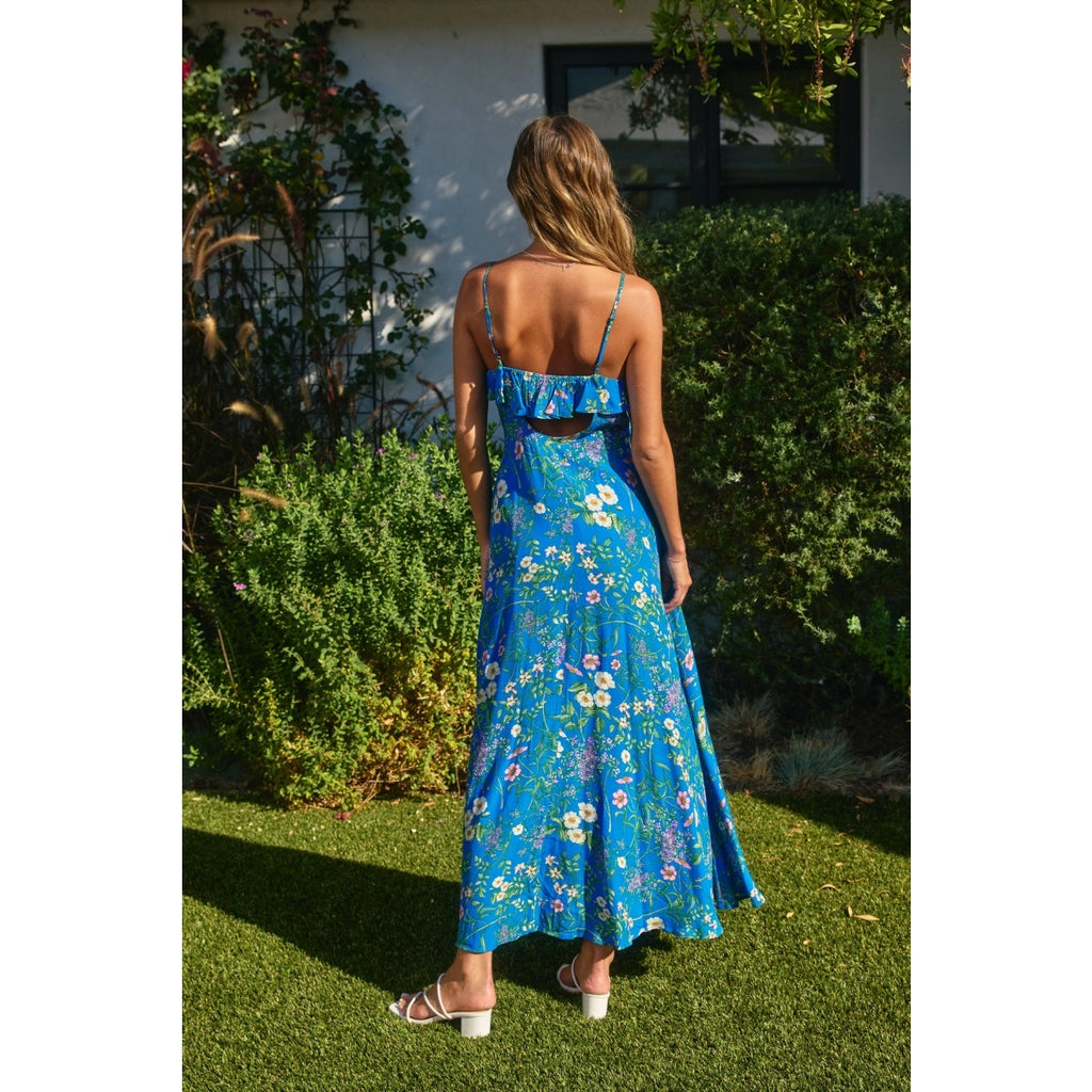Clear Skies Front Button Maxi Dress