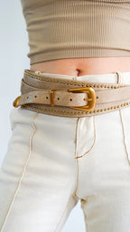 Studded Avant Garde Western Belt Linen