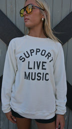 Support Live  Music crew neck