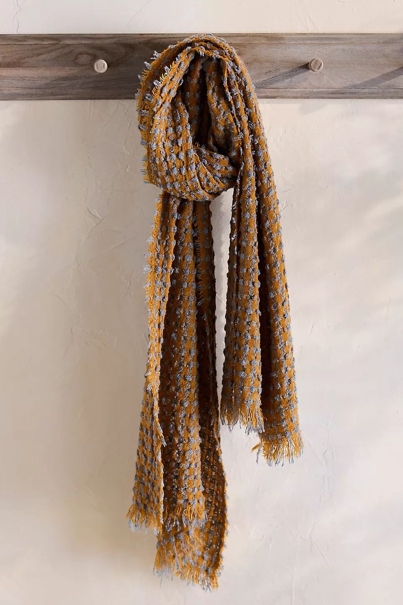 Cozy Crinkle Plaid Scarf