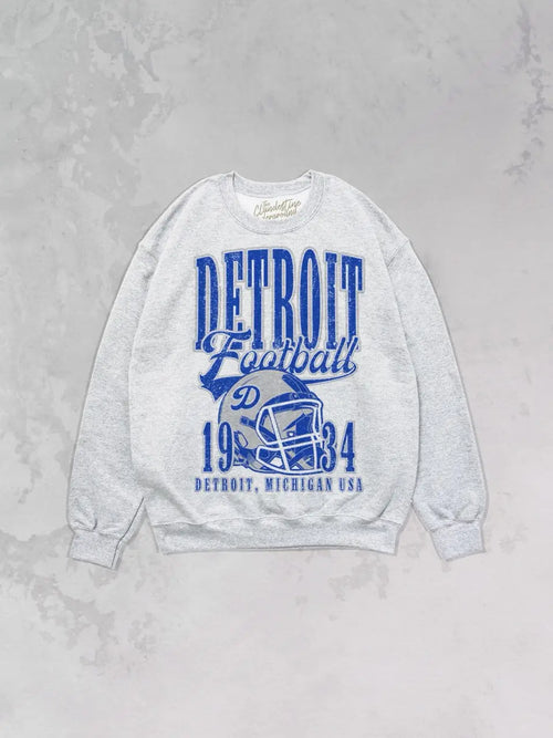 90's Vintage Detroit Football Oversized Crewneck