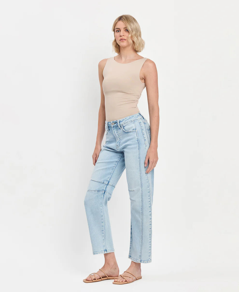 Flying Monkey Northern Lights High Rise Barrel Leg Jeans