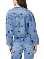 Collarless Embroidery Jacket