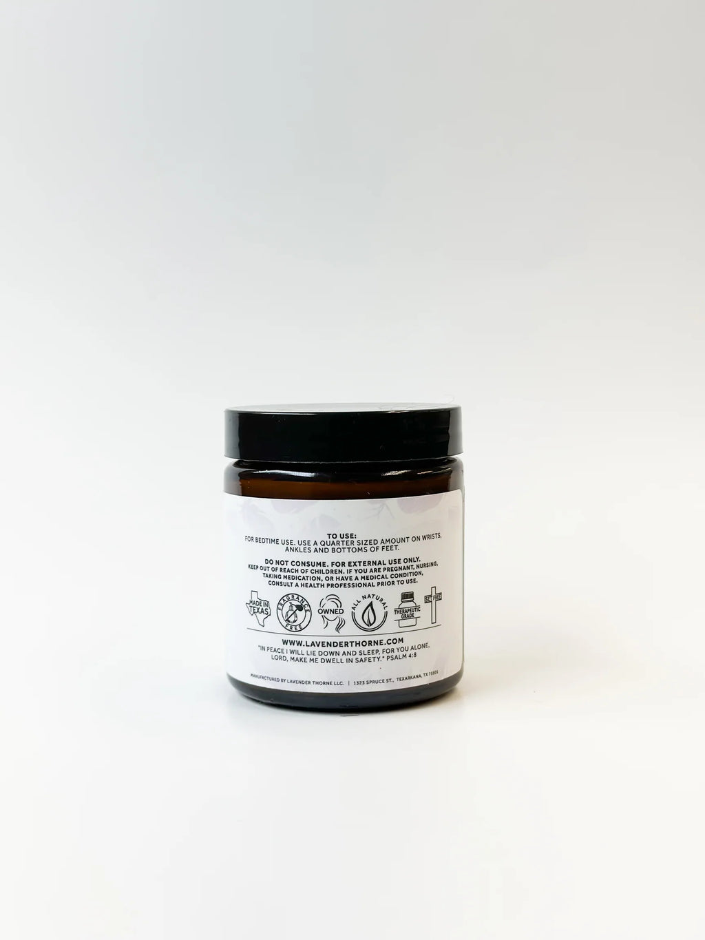 Jar with a label on a white background