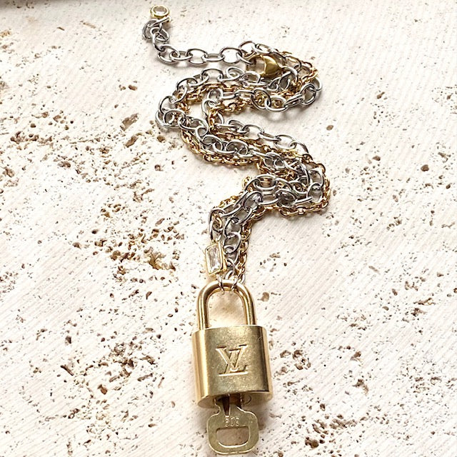 Repurposed Louis Vuitton Lock Necklace